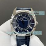 GR Factory Vacheron Constantin Quedli replica watch blue dial 41mm blue leather strap watch 